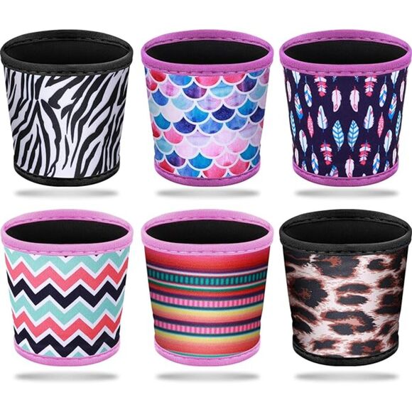 un Other - 6 Pieces Hot Cup Sleeves Reusable Neoprene Cup Insulator Sleeve Washable
